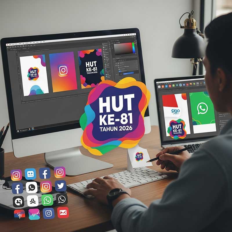 Link Download Logo HUT ke-81 RI Tahun 2026 Resmi Format PNG, JPEG, dan Vector AI 2 Penggunaan Logo untuk Template Media Sosial